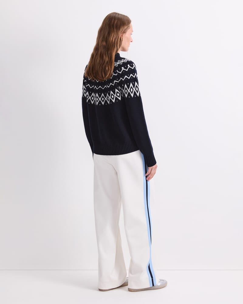 Sunshine Jacquard Sweater in NAVY/WHITE