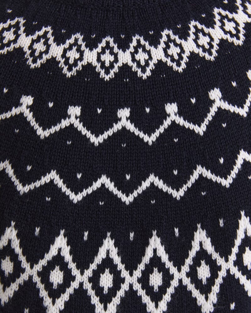 Sunshine Jacquard Sweater in NAVY/WHITE