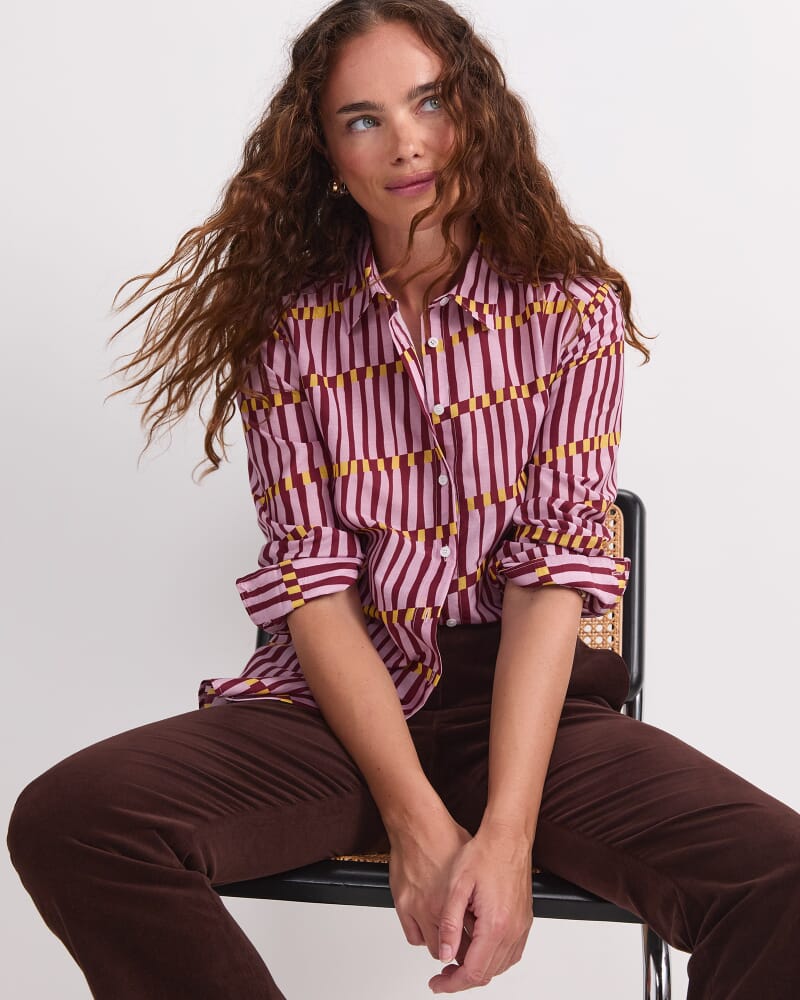 Rani Cotton Silk Shirt in SUNSET