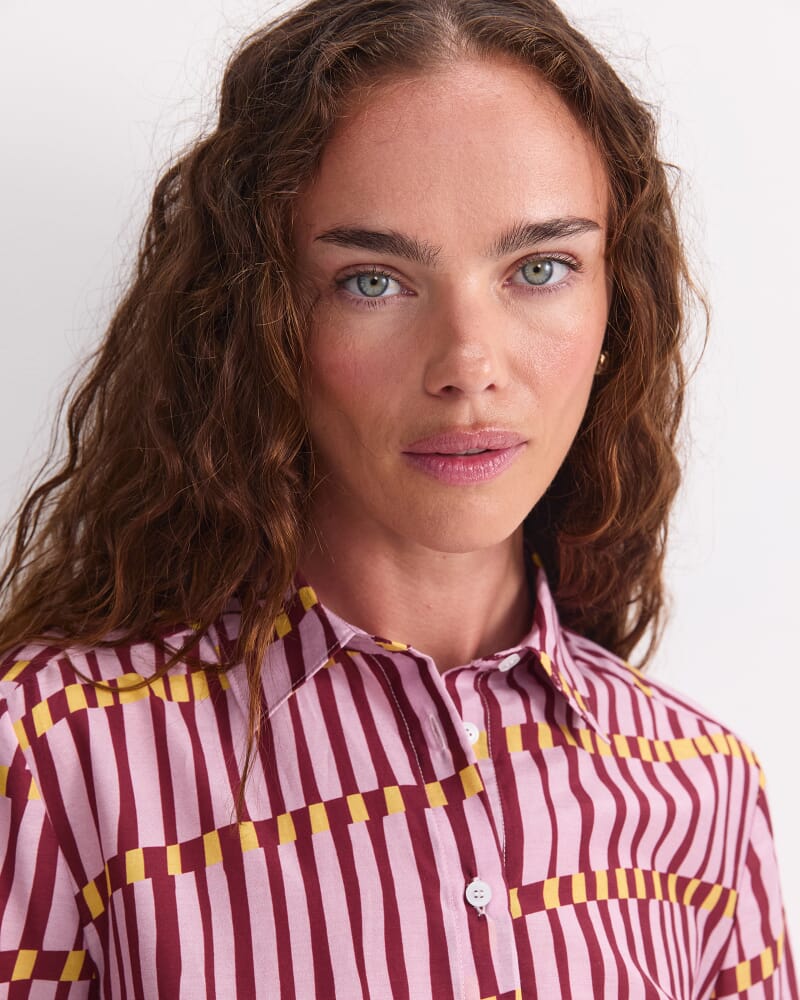 Rani Cotton Silk Shirt in SUNSET