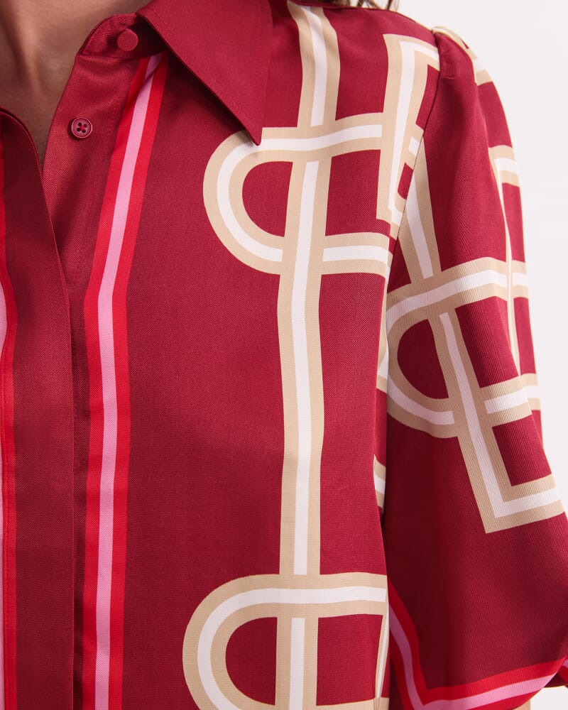 Rhodes Print Blouse in PLUM MULTI