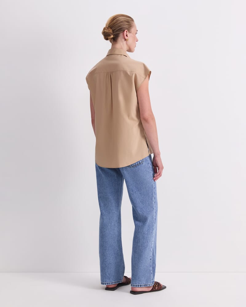 Mara Cotton Shirt in CAMEL