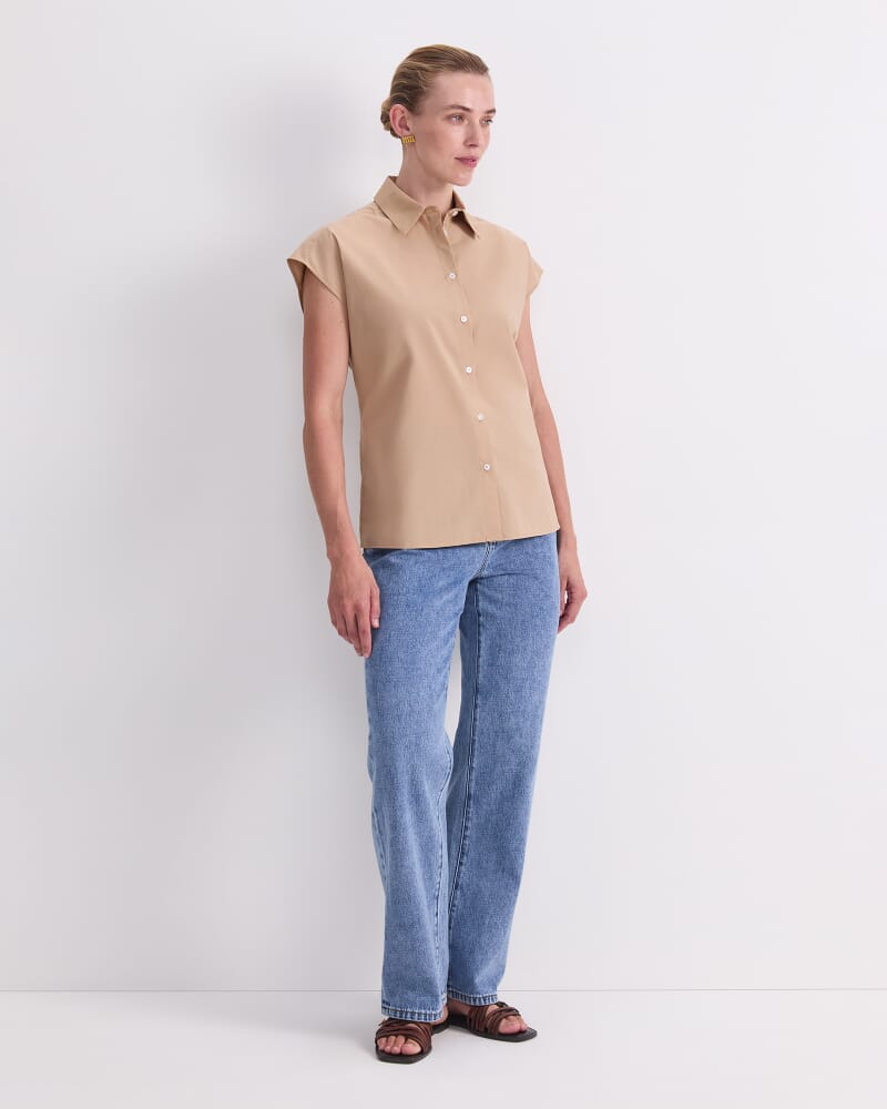 Mara Cotton Shirt in CAMEL