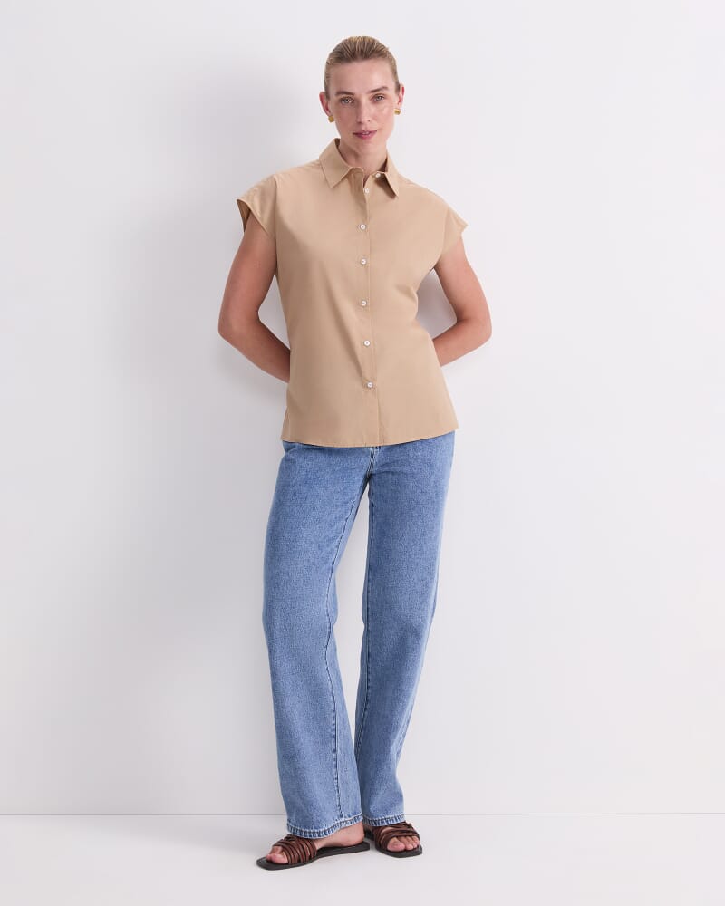 Mara Cotton Shirt in CAMEL