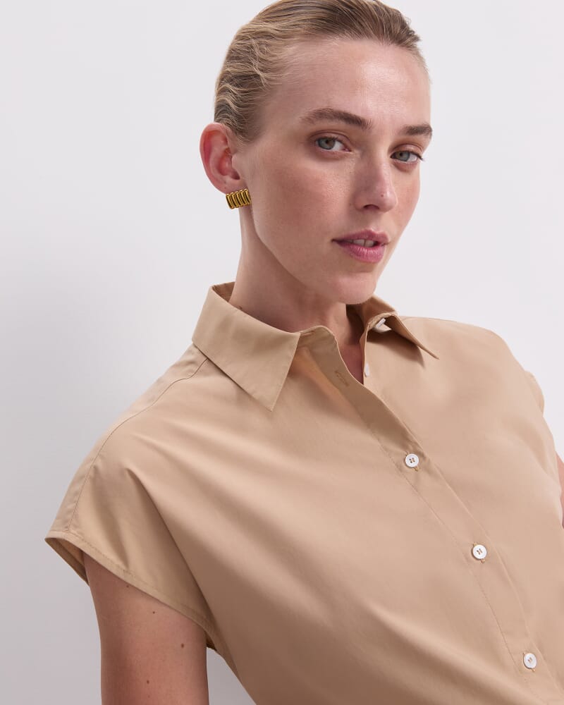 Mara Cotton Shirt in CAMEL