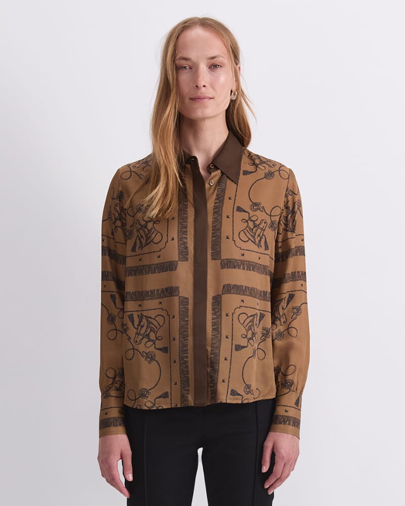Sadie Shirt in BROWN MULTI
