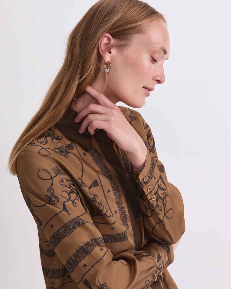Sadie Shirt in BROWN MULTI