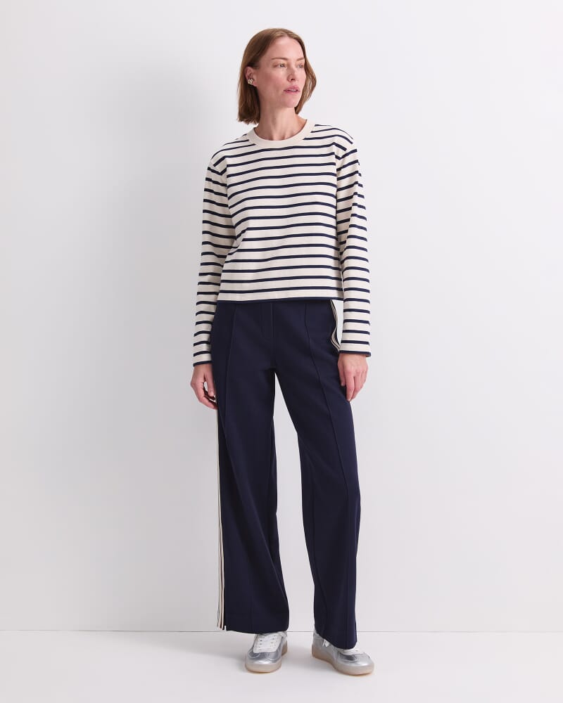 Sailor Stripe Tee in NAVY/IVORY