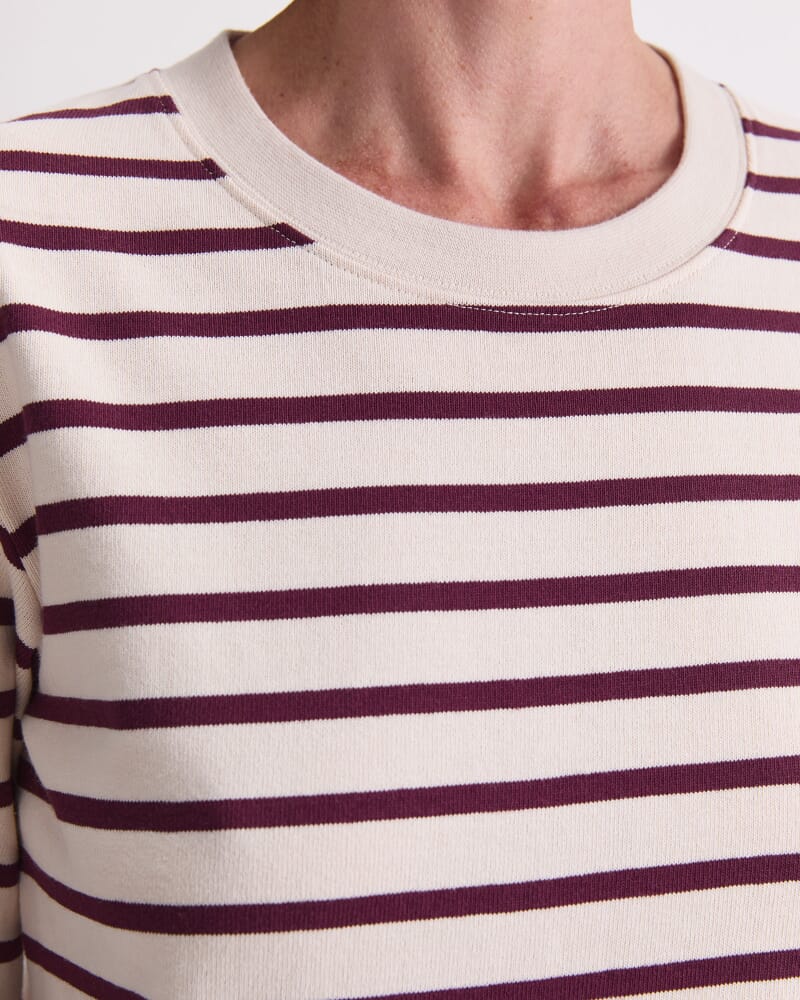 Sailor Stripe Tee in WINEBERRY/IVORY