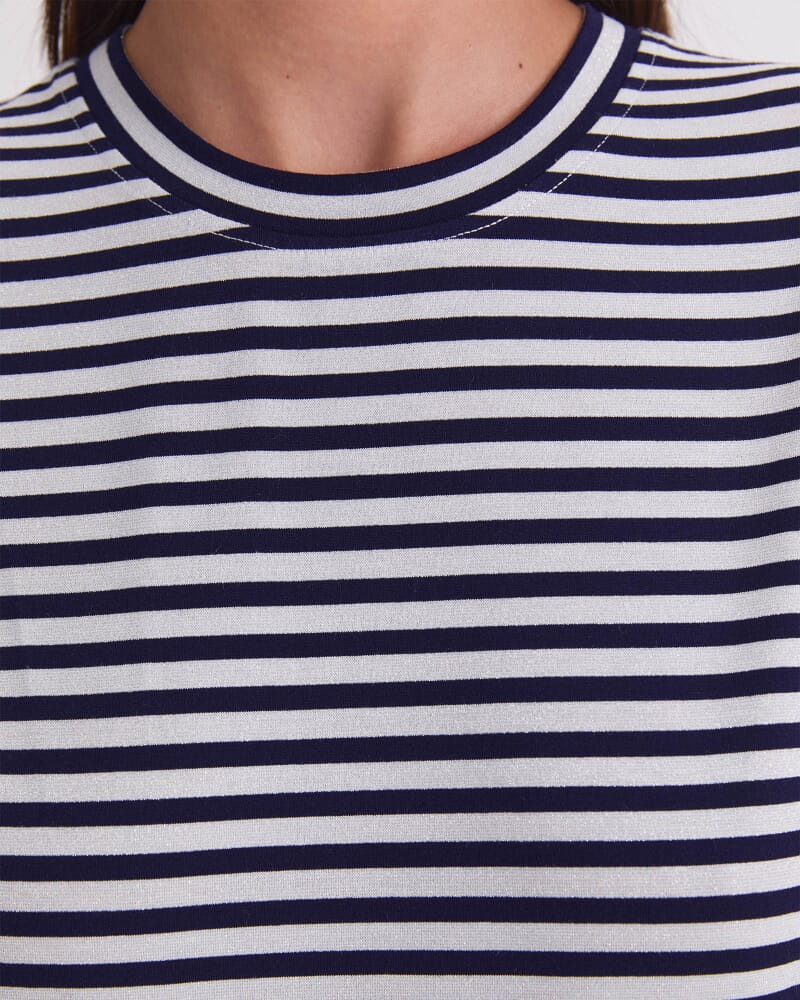 Chloe Lurex Tee in NAVY MULTI