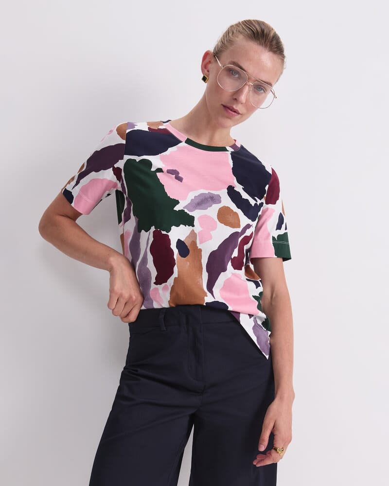 Leah Mercerised Tee in MULTI