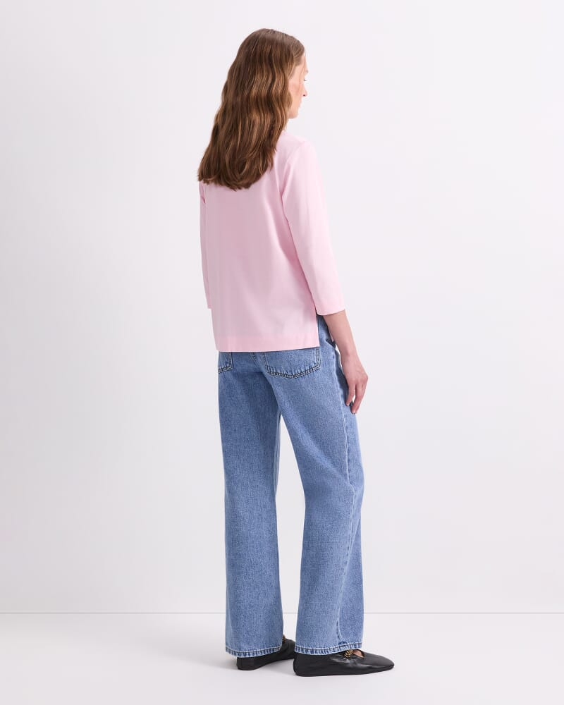 Mercerised Cotton Half Sleeve Tee in DUSTY PINK