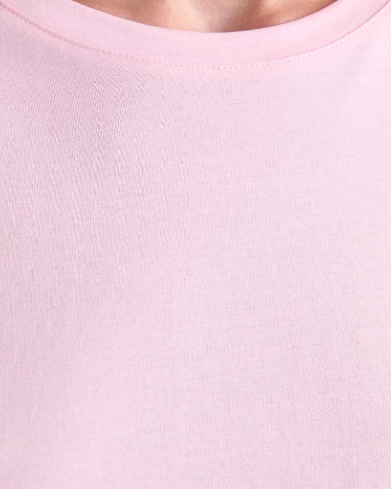 Mercerised Cotton Half Sleeve Tee in DUSTY PINK