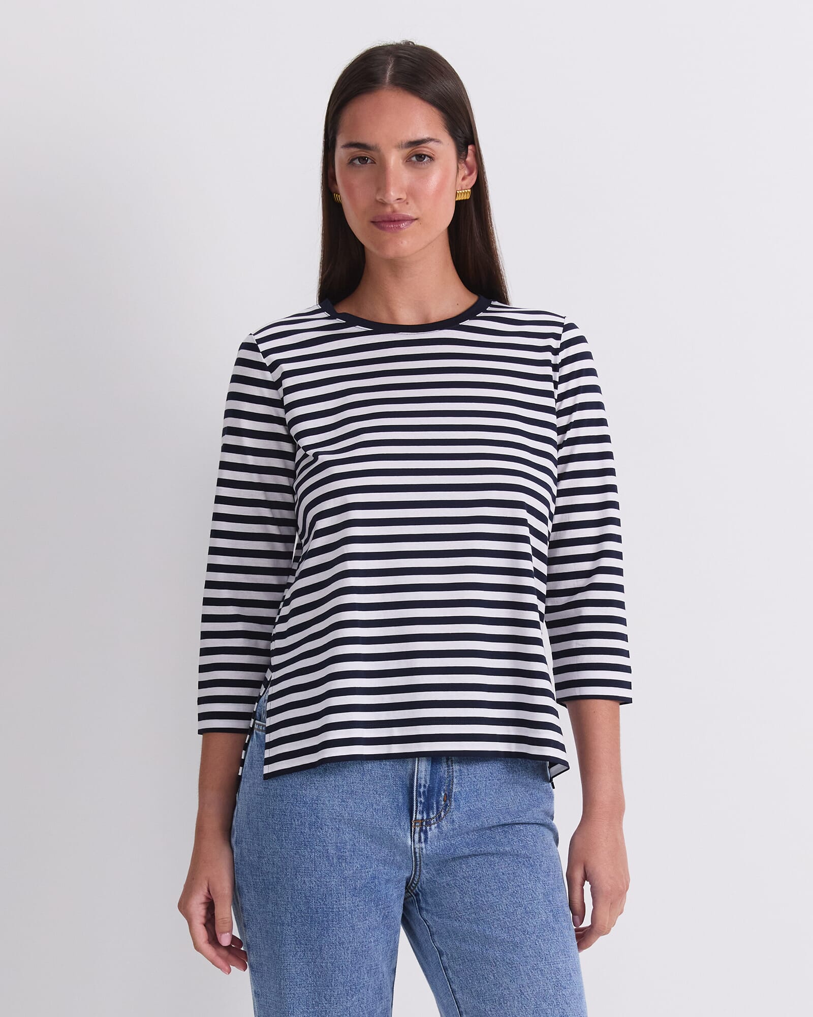 Mercerised Cotton 3/4 Sleeve Tee