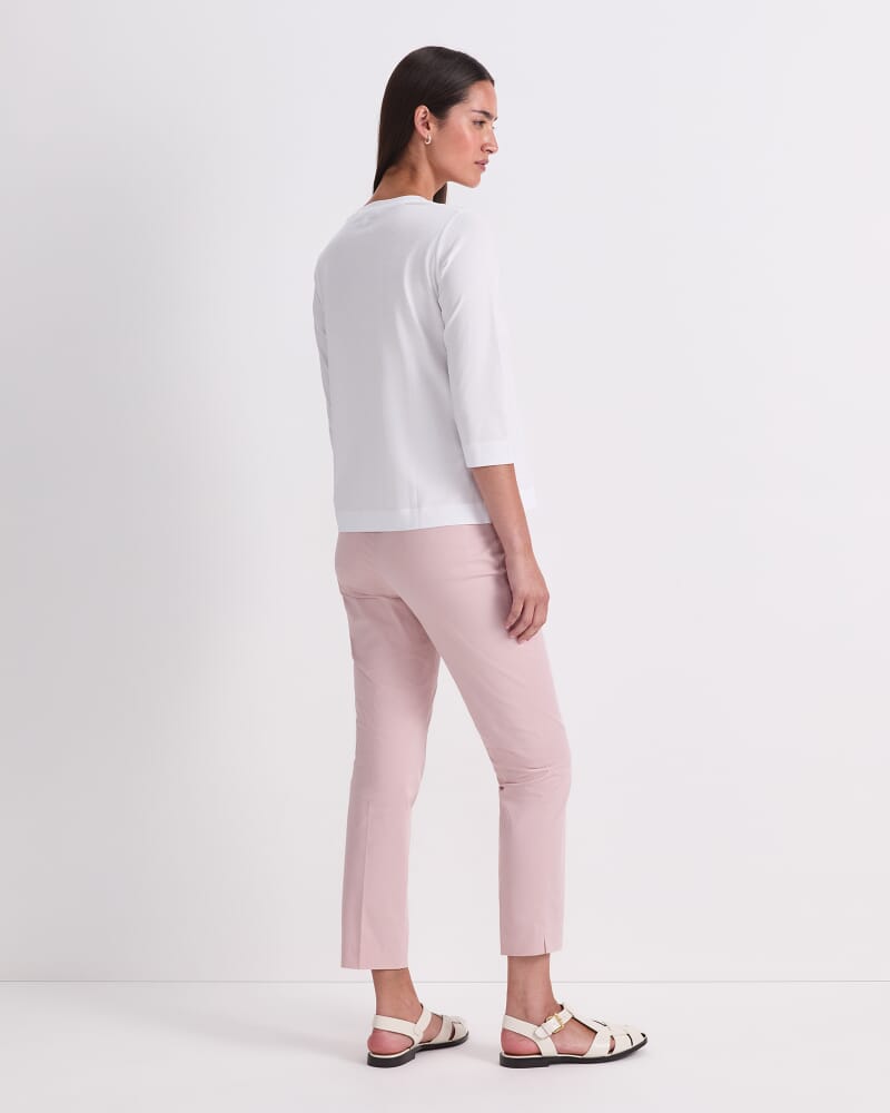 Mercerised Cotton 3/4 Sleeve Tee in WHITE