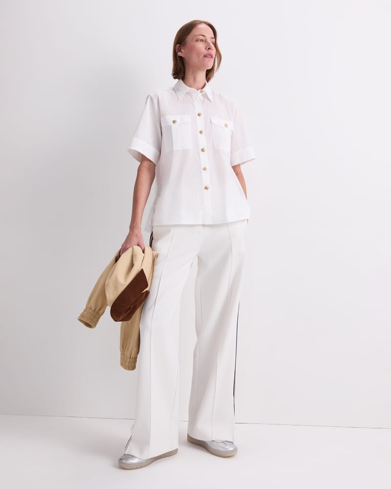 Navigator Short Sleeve Shirt in WHITE