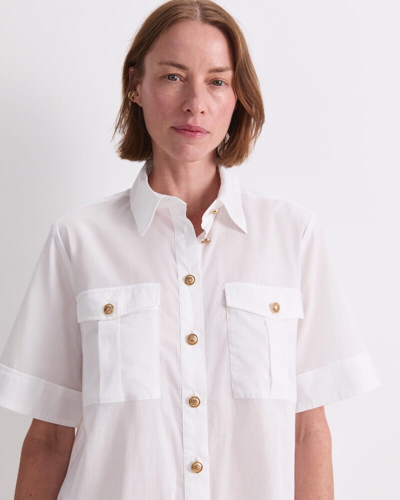 Navigator Short Sleeve Shirt in WHITE