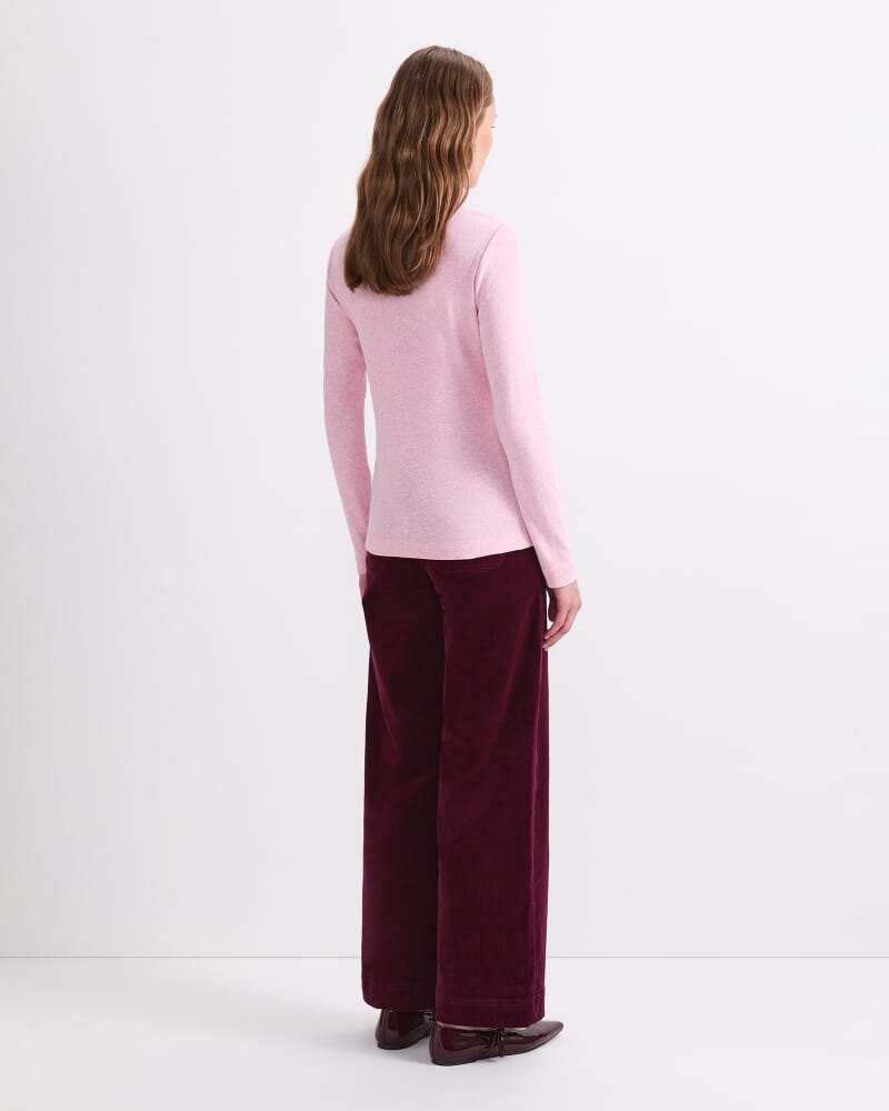 Lucy Zip Funnel Neck in PINK MELANGE