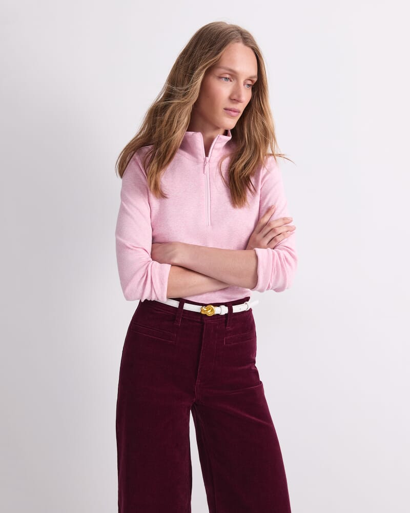 Lucy Zip Funnel Neck in PINK MELANGE