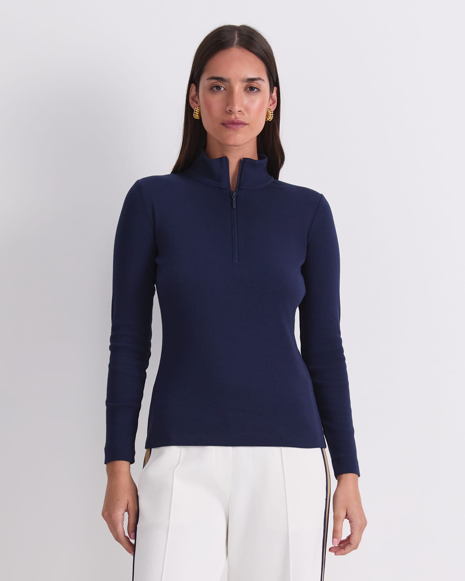 Lucy Zip Funnel Neck Top