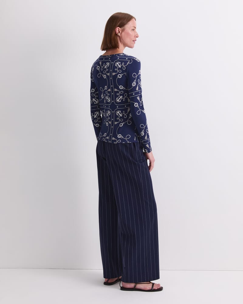 Sardinia Magic Long Sleeve Tee in NAVY/WHITE