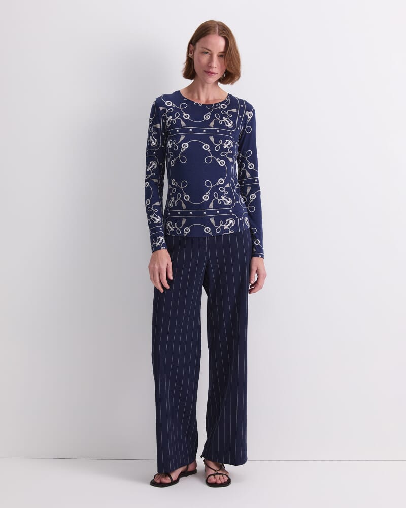 Sardinia Magic Long Sleeve Tee in NAVY/WHITE