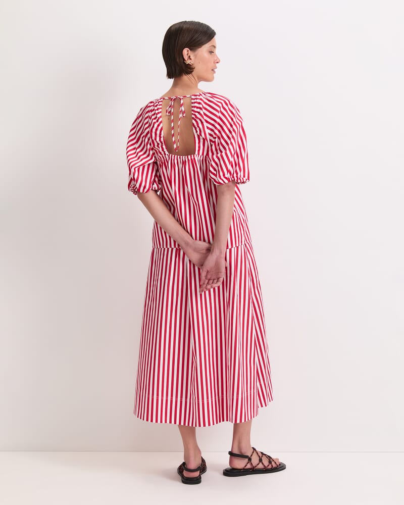 Avery Stripe Blouse in RED/WHITE
