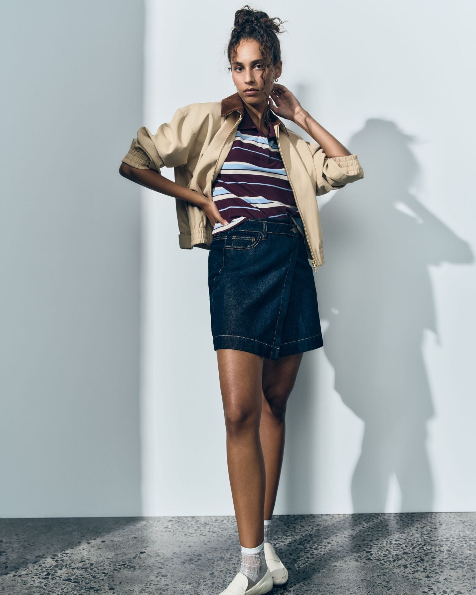 Simmi Denim Wrap Skirt