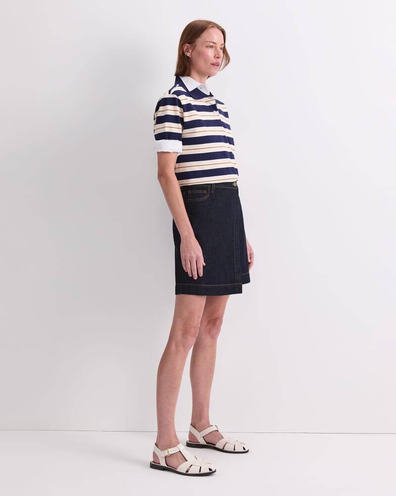 Simmi Denim Wrap Skirt in RAW INDIGO