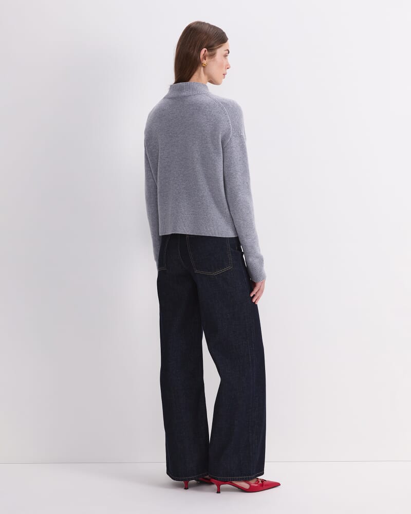 Pearl Relaxed Wool Sweater in GREY MARLE