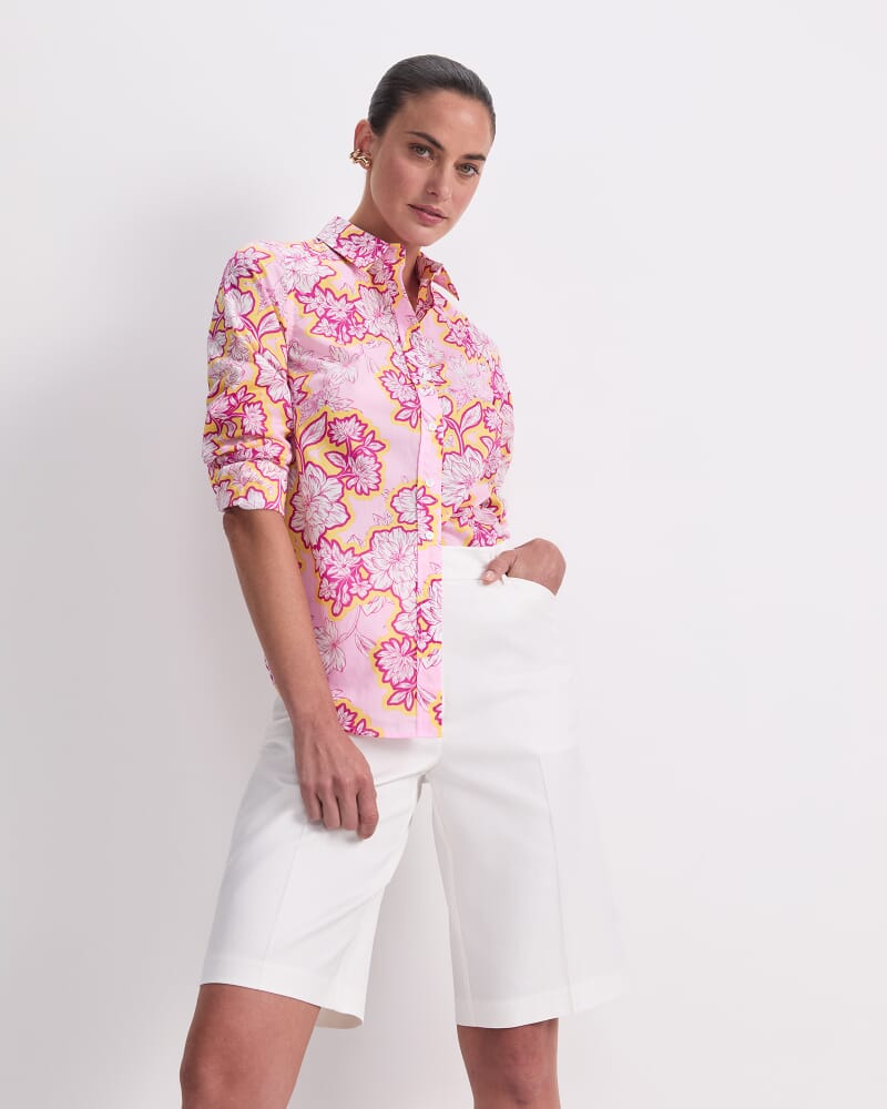 Fleur Lily Voile Shirt in PINK MULTI