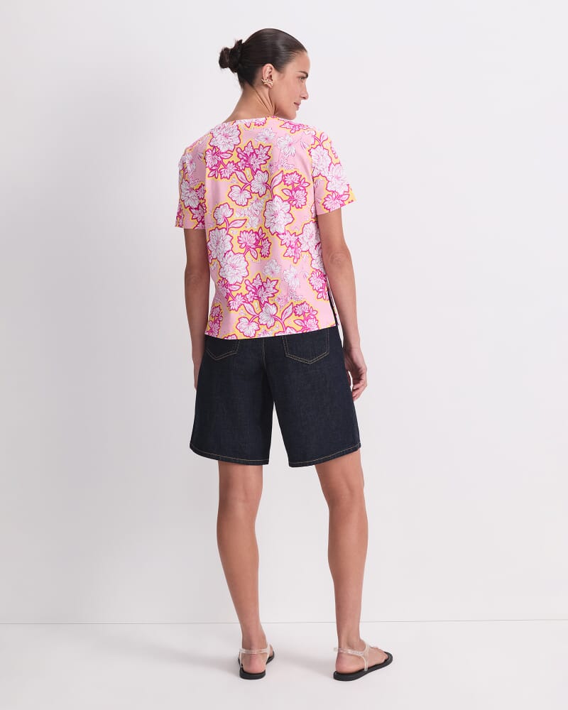 Fleur Mercerised Tee in PINK MULTI