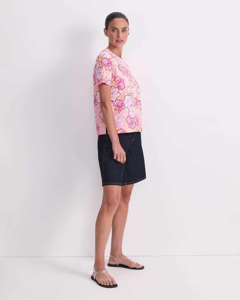 Fleur Mercerised Tee in PINK MULTI