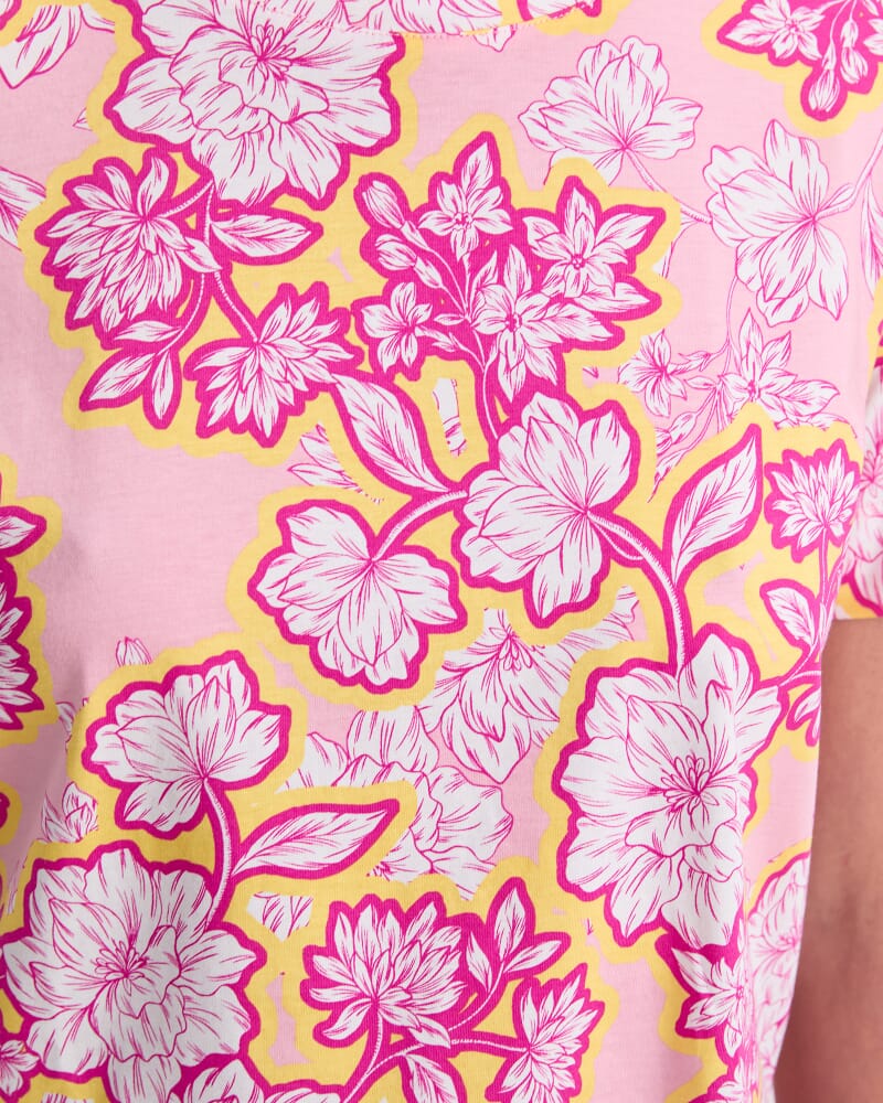Fleur Mercerised Tee in PINK MULTI