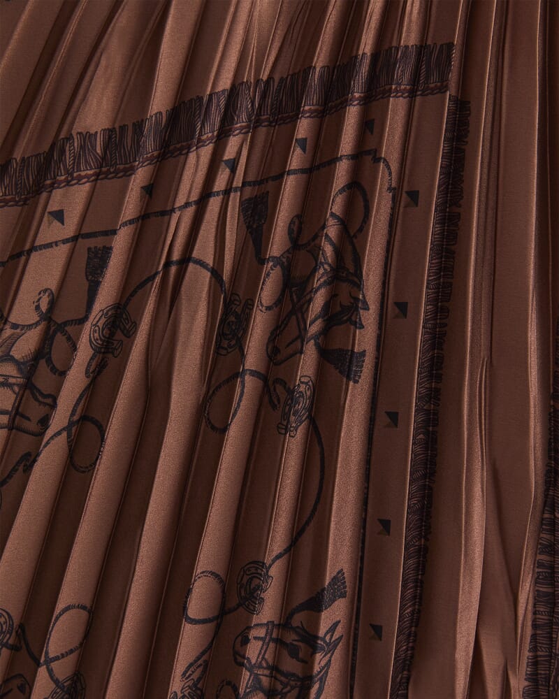 Sadie Pleated Skirt in BROWN MULTI