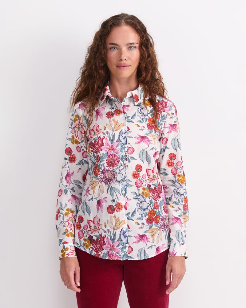 Stately Bouquet Liberty Shirt in WHITE/MULTI