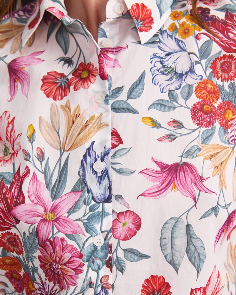 Stately Bouquet Liberty Shirt in WHITE/MULTI