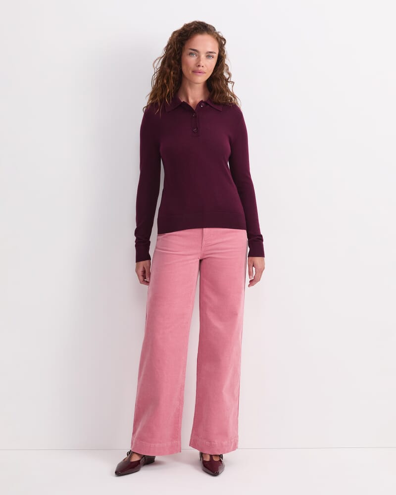 Francis Knit Polo in WINE