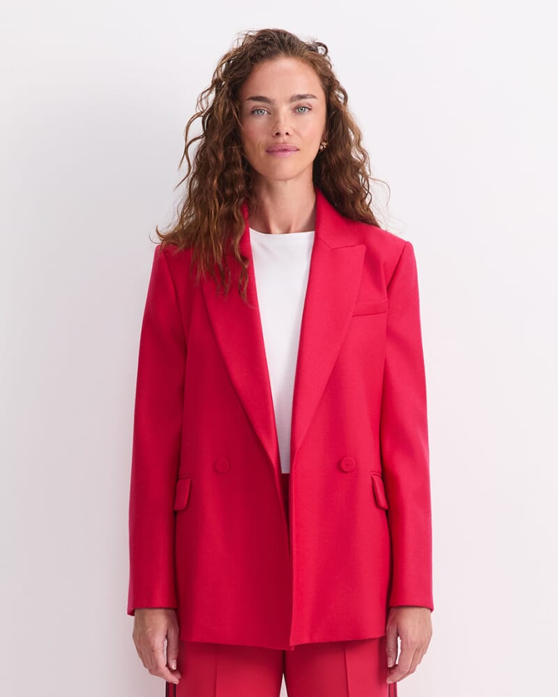 Frankie Twill Blazer in RUBY
