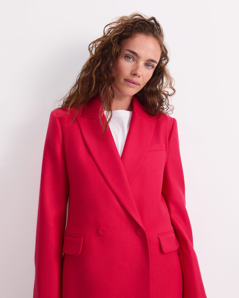 Frankie Twill Blazer in RUBY