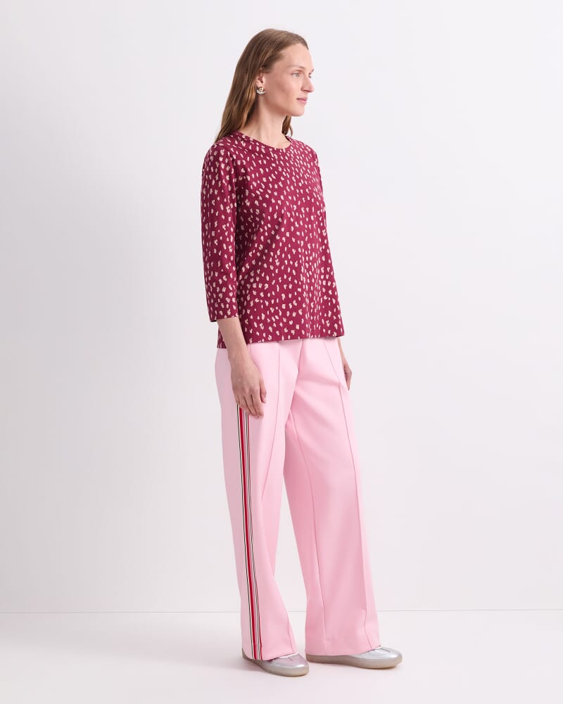 Jenny Half Sleeve Mercerised Tee in WINE