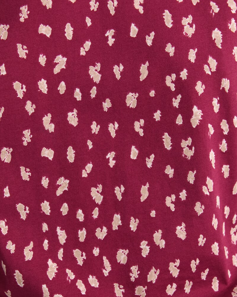 Jenny Half Sleeve Mercerised Tee in WINE