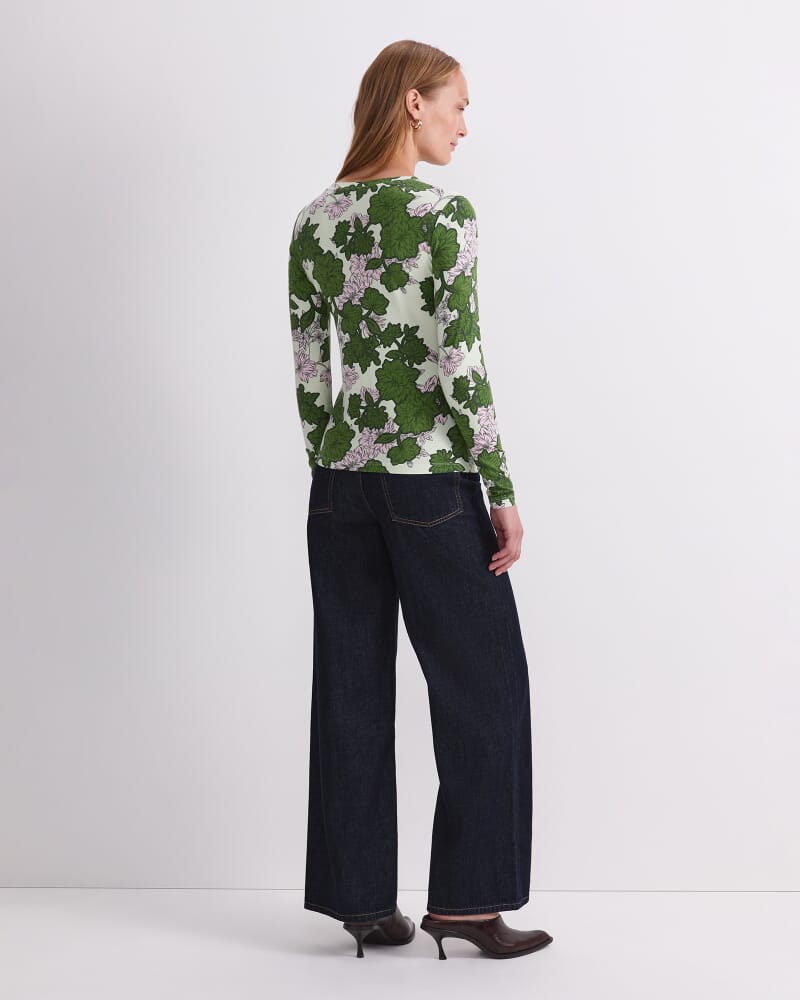 Fleur Long Sleeve Magic Tee in GREEN MULTI