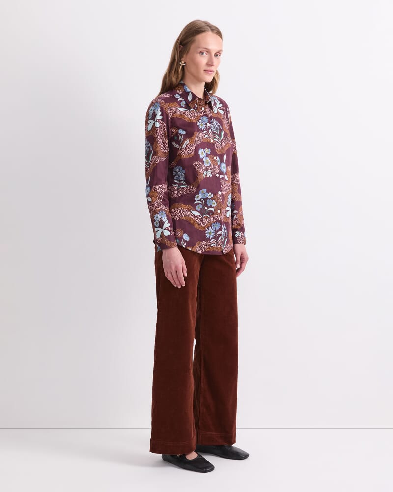 Posy Path Liberty Shirt in PLUM MULTI