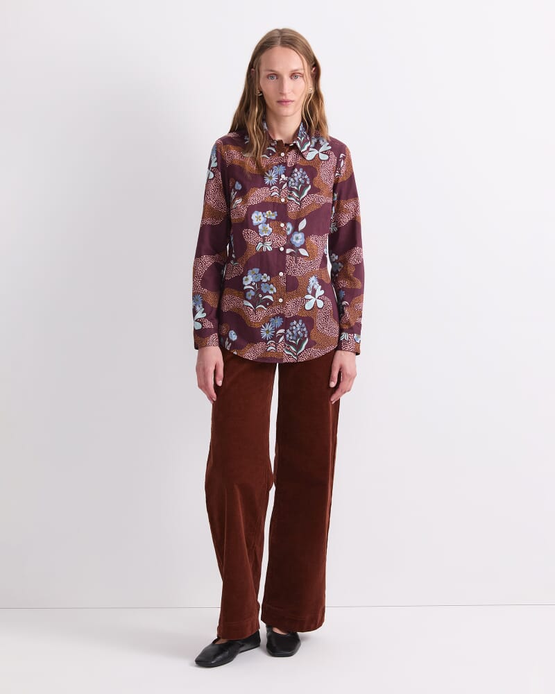 Posy Path Liberty Shirt in PLUM MULTI