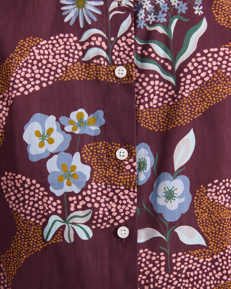 Posy Path Liberty Shirt in PLUM MULTI