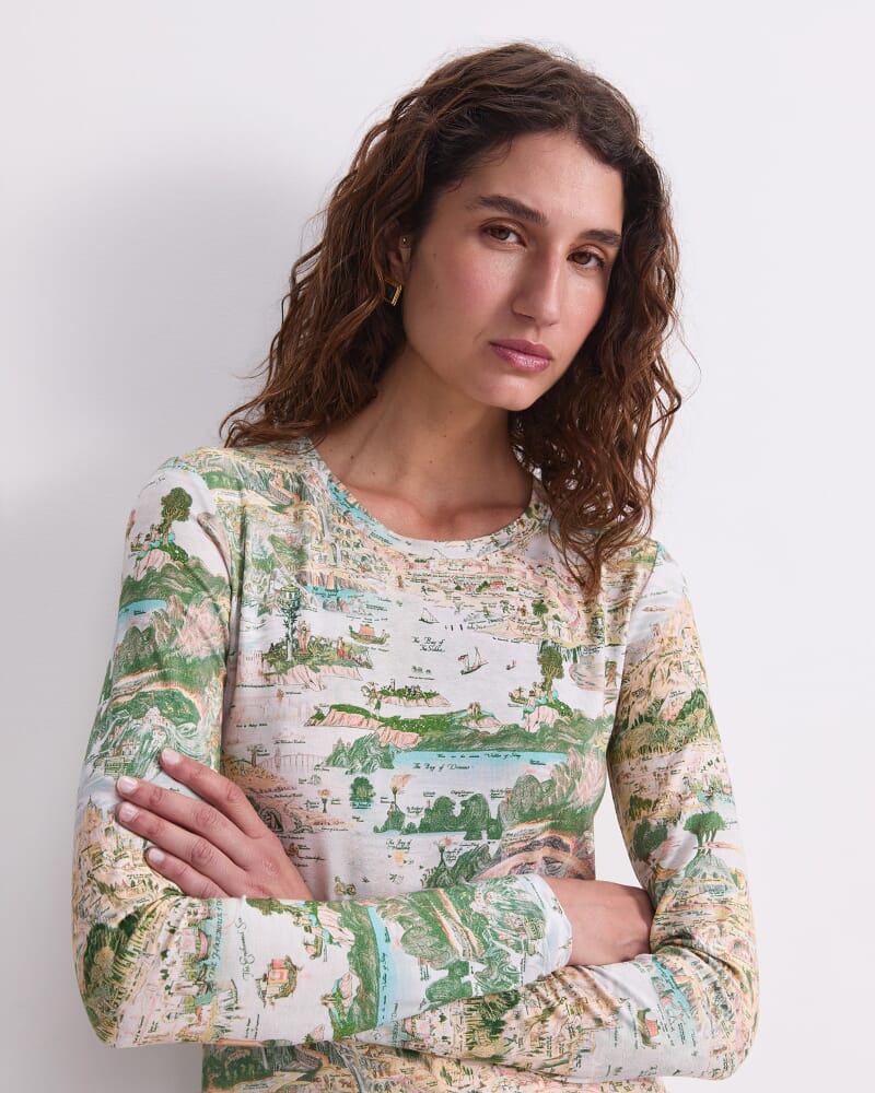 Story Map Liberty Magic Tee in GREEN MULTI