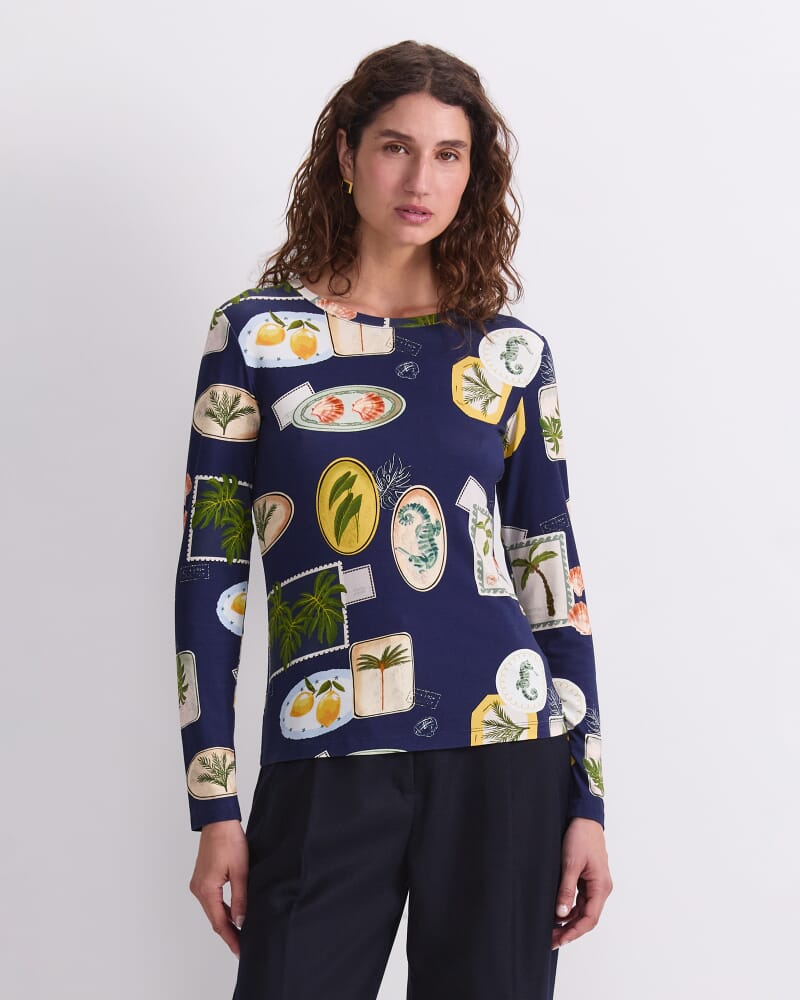 Piper Print Magic Tee in NAVY MULTI