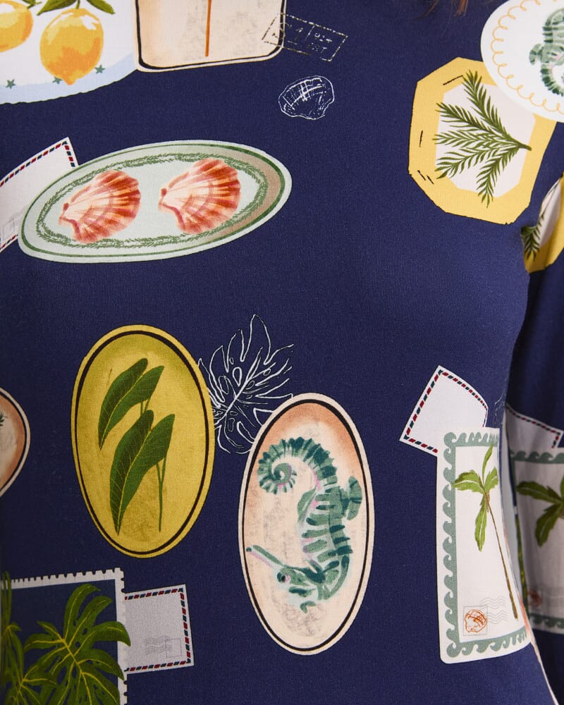 Piper Print Magic Tee in NAVY MULTI