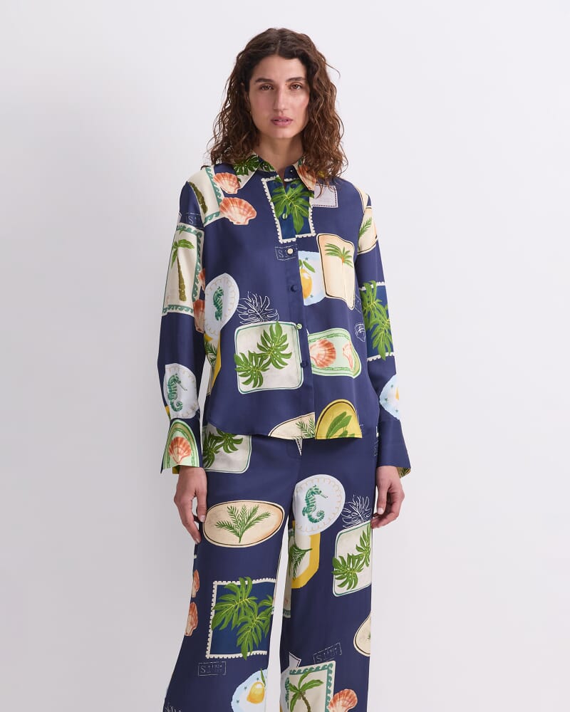 Piper Print Shirt in NAVY MULTI